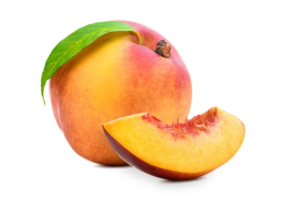 Fresh peach isolated on white — Stock Photo, Image