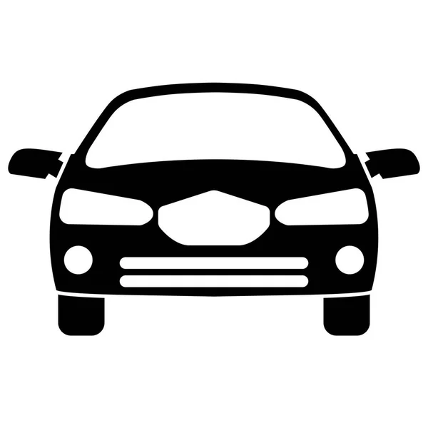 Значок Автомобиля Белом Фоне Вид Спереди Векторная Иллюстрация — стоковый вектор
