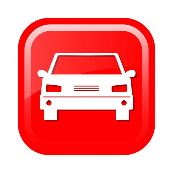 Auto Symbol Auf Weißem Hintergrund Frontansicht Vektorillustration — Stockvektor