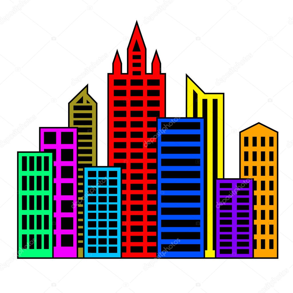 Flat icon buildings