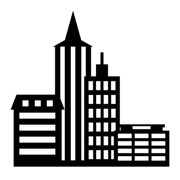 Stad ikon på vit bakgrund — Stock vektor