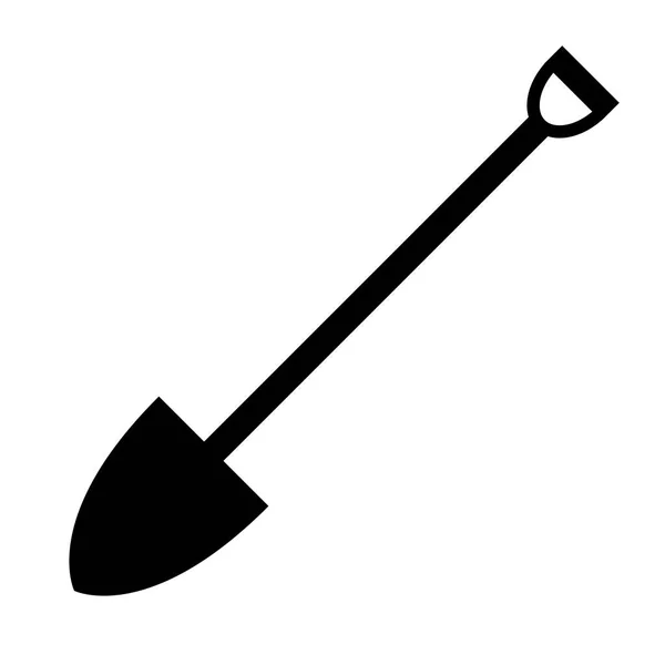 Silhouet van tuin shovel — Stockvector