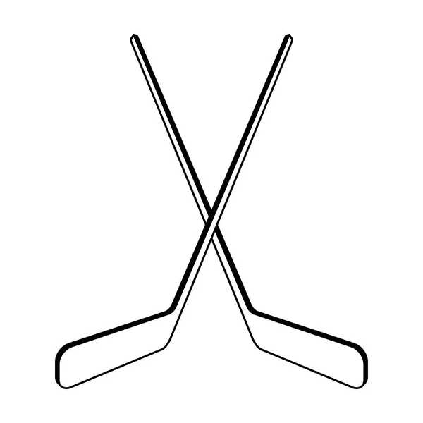 Twee Gekruiste Hockeysticks Een Witte Achtergrond Vectorillustratie — Stockvector