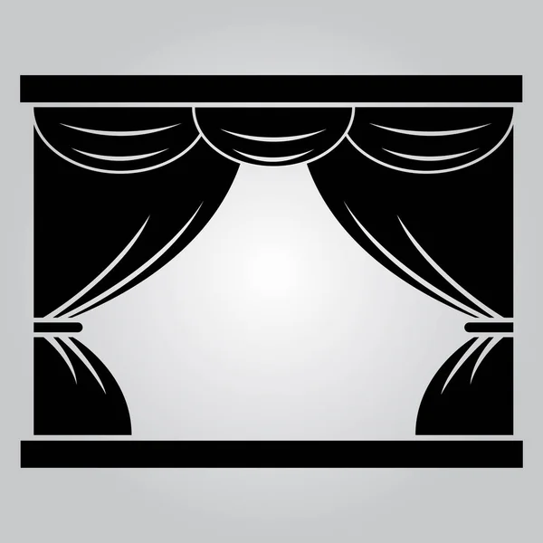 Curtain Theatrical Scene Icon Vector Illustration — Stock Vector