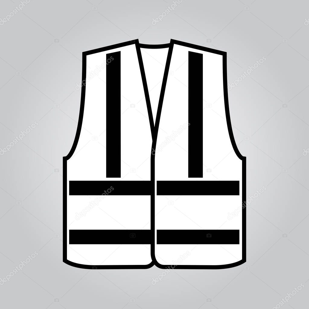 Signal vest with reflective stripes. Vector illustration