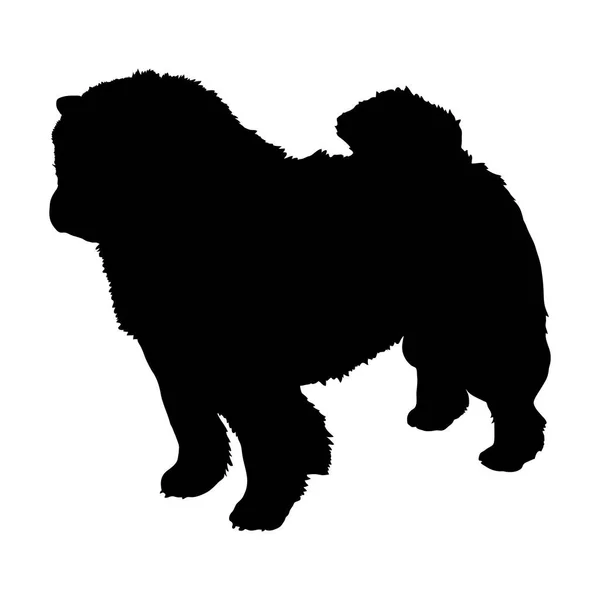 Dog Chow Chow. Silueta — Stockový vektor