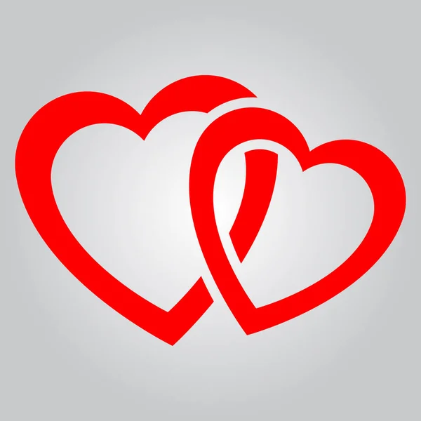 Dvě červené srdce — Stockový vektor