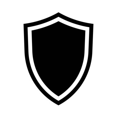 Beyaz arkaplanda kalkan simgesi izole edildi