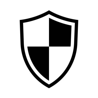 Beyaz arkaplanda kalkan simgesi izole edildi