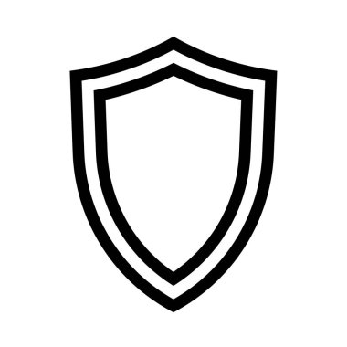 Beyaz arkaplanda kalkan simgesi izole edildi