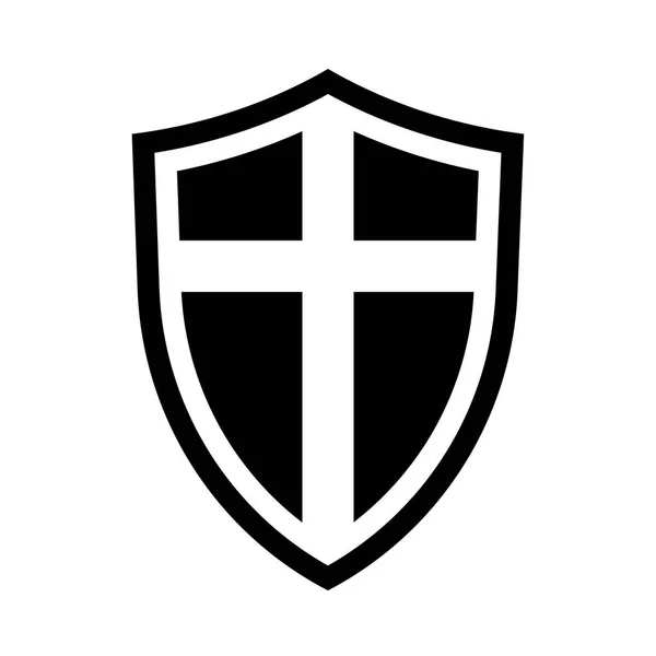 Icona scudo isolata su sfondo bianco — Vettoriale Stock