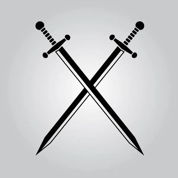 Crossed swords. Vector illustration — Stock Vector