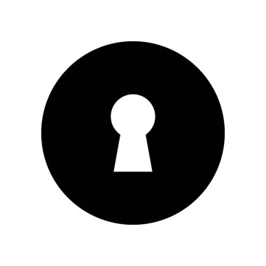 Anahtar deliği simgesi beyaz arka plan üzerinde