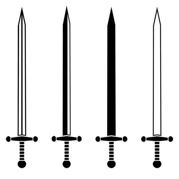 Set of knight swords — Stock Vector