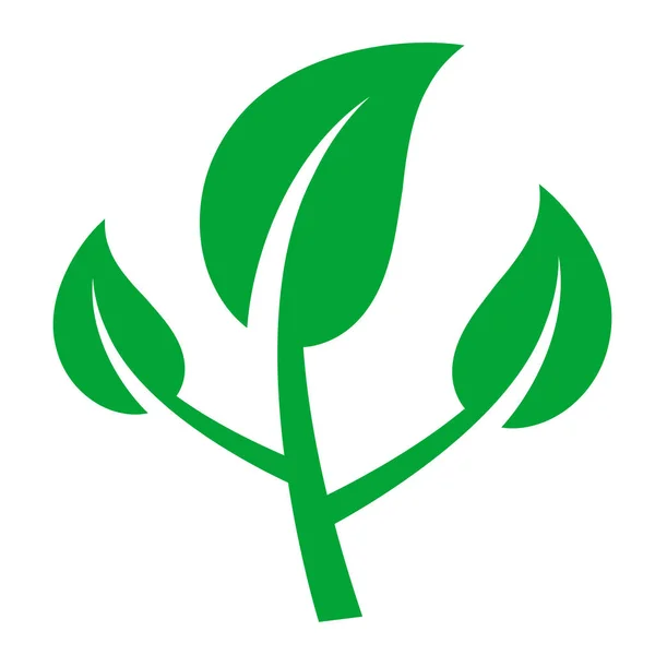 Gröna blad. Vektor symbol — Stock vektor