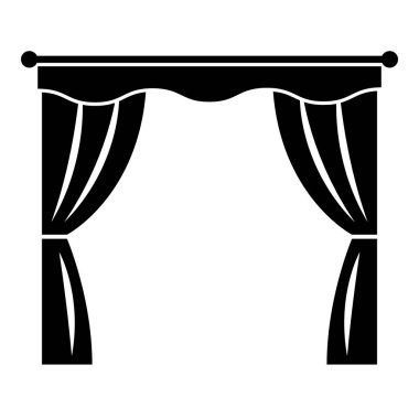 Perde. Beyaz arka planda simge