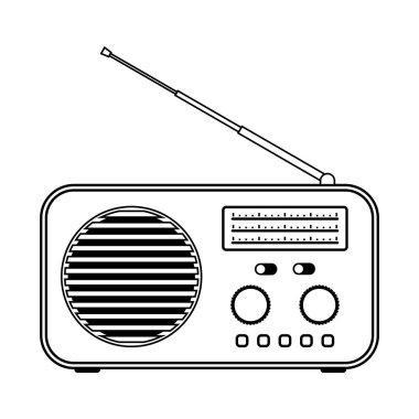 Beyaz arkaplanda radyo alıcısı