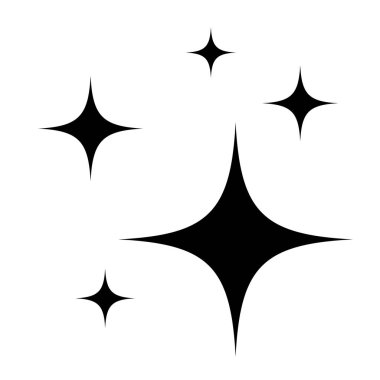 Beyaz arka planda parlayan yıldızlar