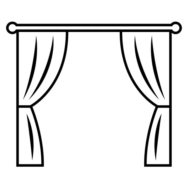 Curtains. Icon on white background — Stock Vector