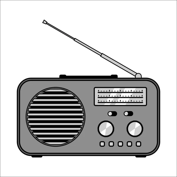 Radioempfänger auf weißem Hintergrund — Stockvektor