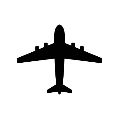 Beyaz renkte izole edilmiş düzlem simgesi