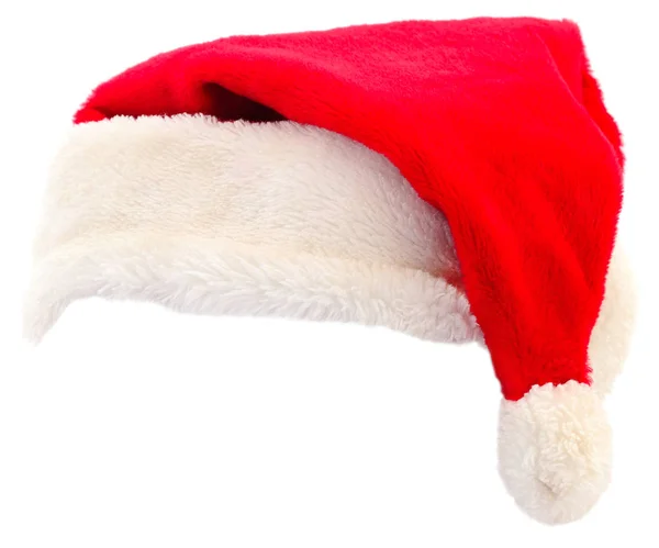 白い背景に隔離されたサンタクロースの赤い帽子 — ストック写真