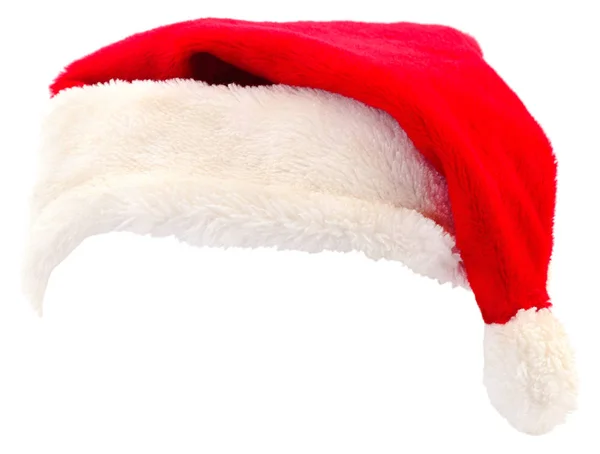 Cappello Babbo Natale Rosso Isolato Sfondo Bianco — Foto Stock