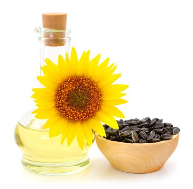 Ayçiçek yağı, tohum ve çiçek.