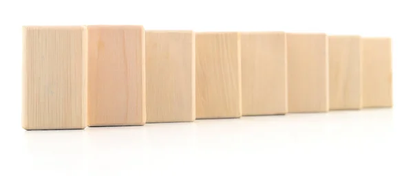 Wooden Blocks Isolated White Background Your Inscription — Stock Photo, Image