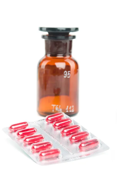 Uma Imagem Recipiente Com Pílulas Médicas — Fotografia de Stock