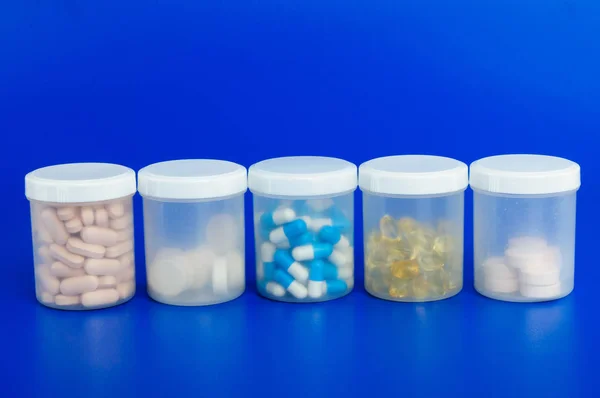 Egy Kép Ból Tartály Orvosi Tabletták — Stock Fotó