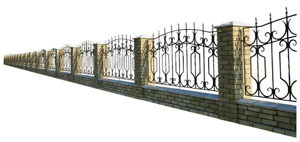 Wrought Iron Fence Isolated White Background — Stock Photo, Image
