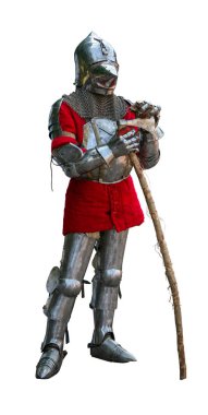 Şövalye savaş baltası ile zırh