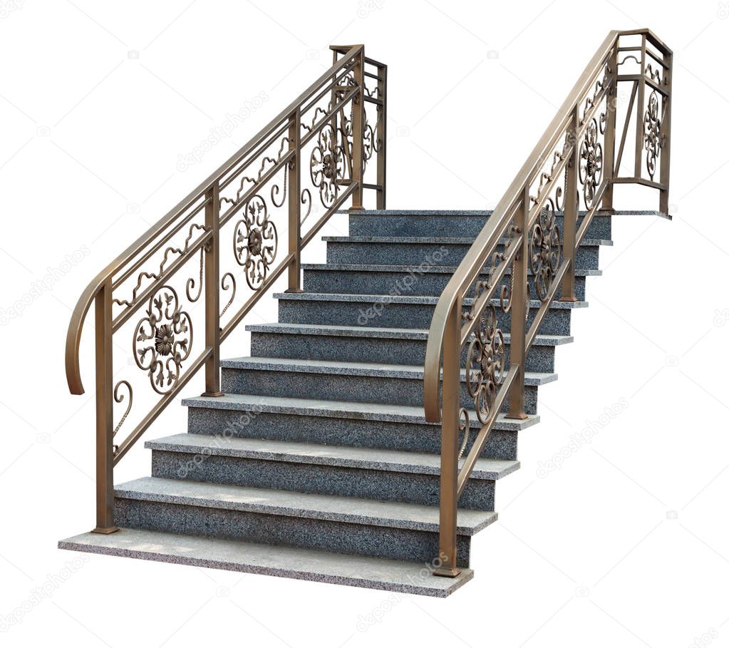 Stairs with openwork railing