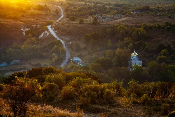 Autumn evening rural landscape — Stock Photo, Image