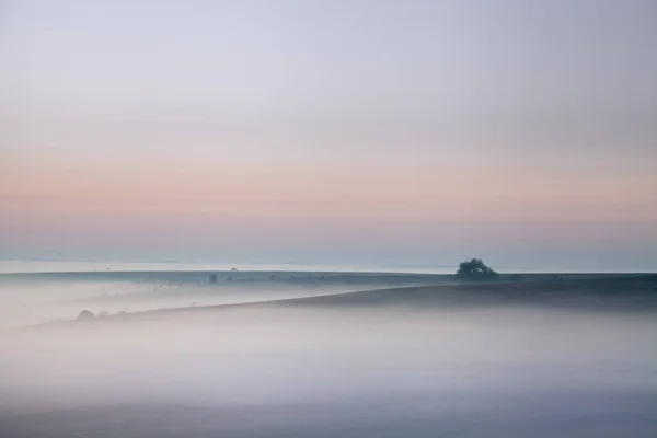 Morning Sunrise Misty Valley — Stock Photo, Image