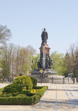 Krasnodar, Rusya Federasyonu - 10 Nisan 2018: anıt İmparatoriçe Catherine Ii büyük Catherine Meydanı Krasnodar