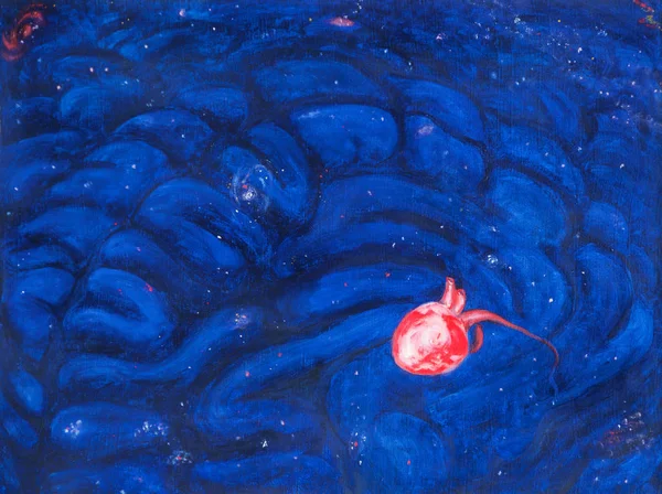 Evrenin Alegori Uzay Zihin Dünya Kalp — Stok fotoğraf