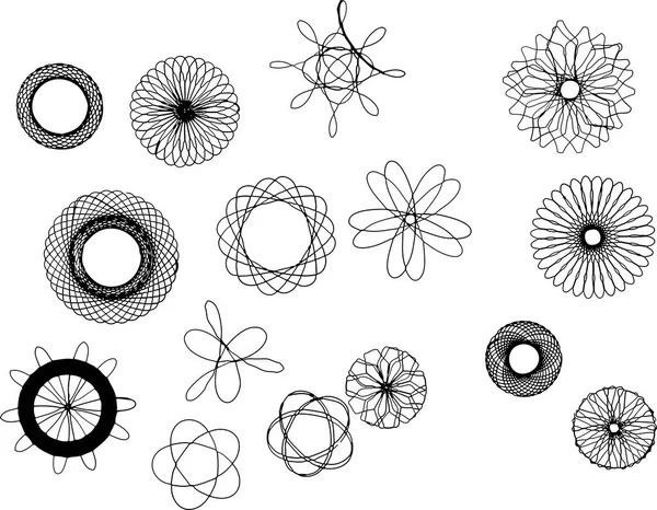 Круглые Симметричные Узоры Ручные Рисунки Раскраски — стоковый вектор