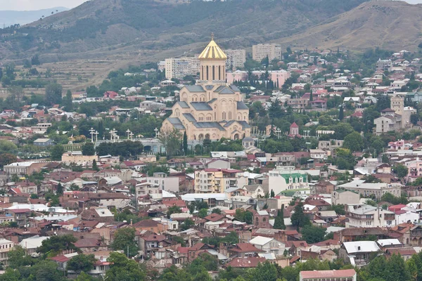 Вид Исторический Центр Tbilisi View Крепости Нарикала Республика Грузия — стоковое фото