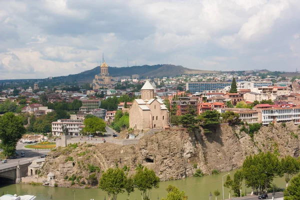Вид Исторический Центр Tbilisi View Крепости Нарикала Республика Грузия — стоковое фото