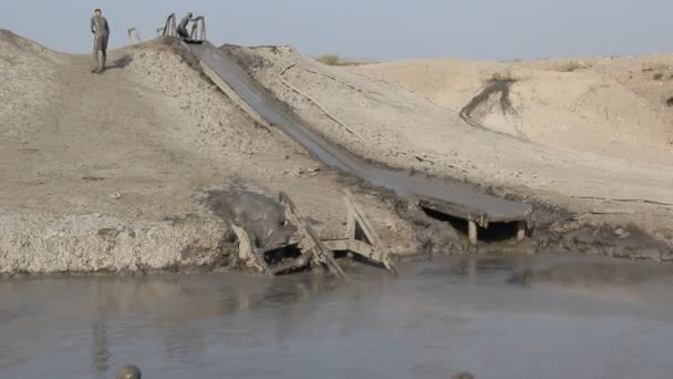 Volcan Boue Shugo Situé Sur Péninsule Taman Russie — Video