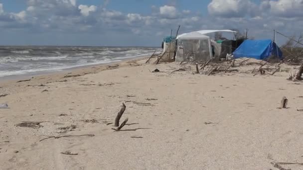 Tentes Touristes Près Mer — Video