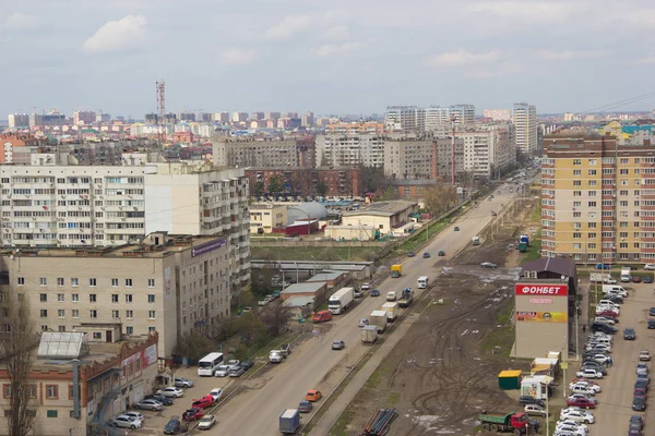 Krasnodar Rusia Marzo 2016 Vista Superior Ciudad Krasnodar East Kruglikovskaya —  Fotos de Stock