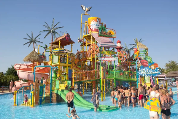 Anapa Russia August 2017 Water Park Golden Beach Water Slides — Stock Photo, Image
