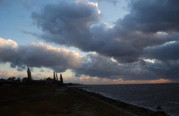 Evening Sea Azov Begins Strong Storm — Stock Photo, Image