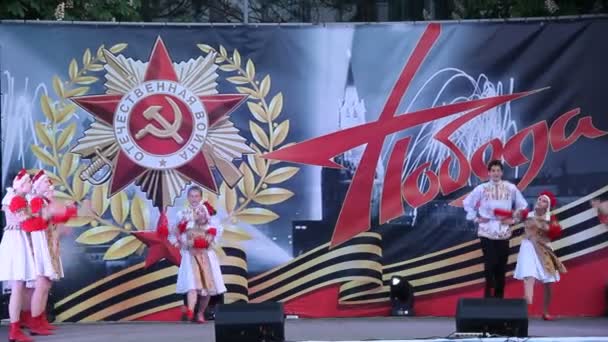 Primorsko Akhtarsk Russia May 2017 Celebration Victory Day May Festive — Stock Video