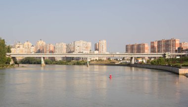 Krasnodar, Rusya Federasyonu-Ağustos 23,2018: Nehrin Kuban çıkabilir.
