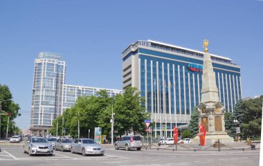 Krasnodar, Rusya Federasyonu-Haziran 6, 2018: Dikilitaş ordu-bir anıt Kuban kazak ve Krasnodar Schubertiade onuruna