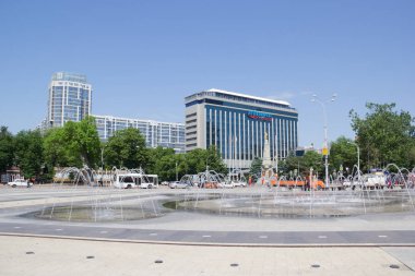 Krasnodar, Rusya Federasyonu-Haziran 6, 2018: Dikilitaş ordu-bir anıt Kuban kazak ve Krasnodar Schubertiade onuruna